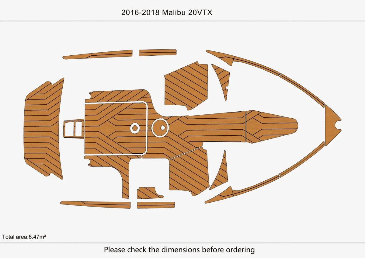EVA Faux Teak Flooring Pads for Malibu 20 VTX (2018)