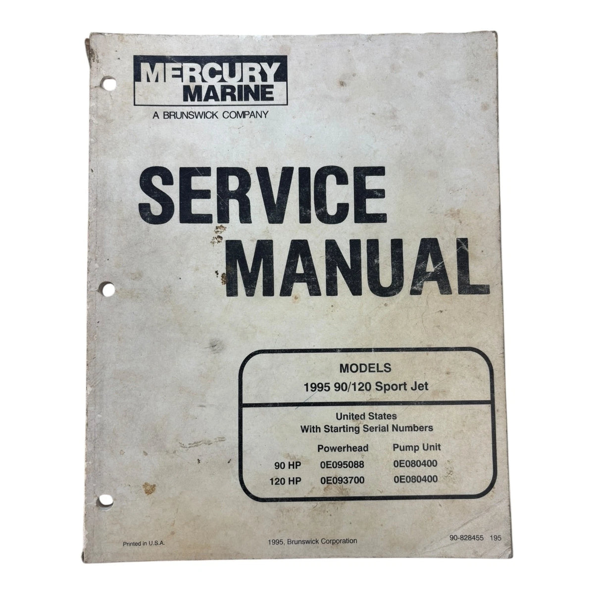Mercury Marine 90-828455, 90/120 Sport Jet Service Manual (1995)