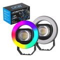 Round Dual Color LED Ring Light for Motorcycle White Yellow RGB Ambient IP65