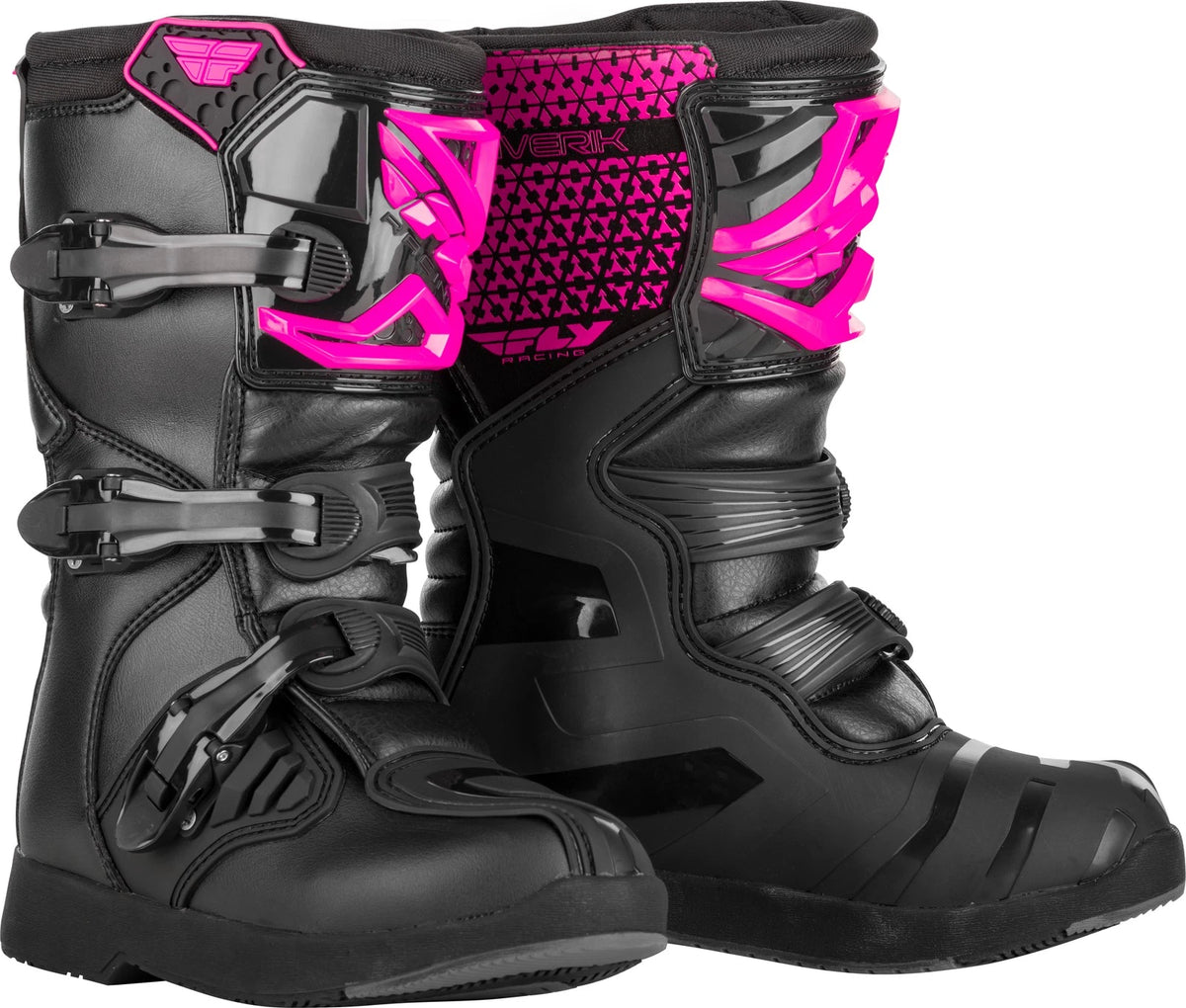 Fly Racing Youth Maverik Offroad Boots Pink/Black US 05 for Kids Motorcycle