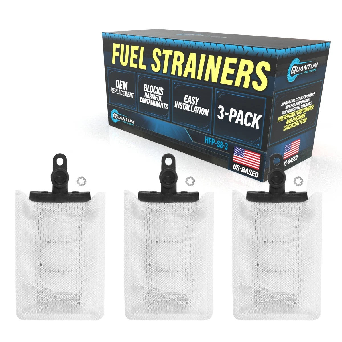 QFS Fuel Pump Filter Strainers [3] 13-20 Polaris Ranger 900/XP/Crew #2204852