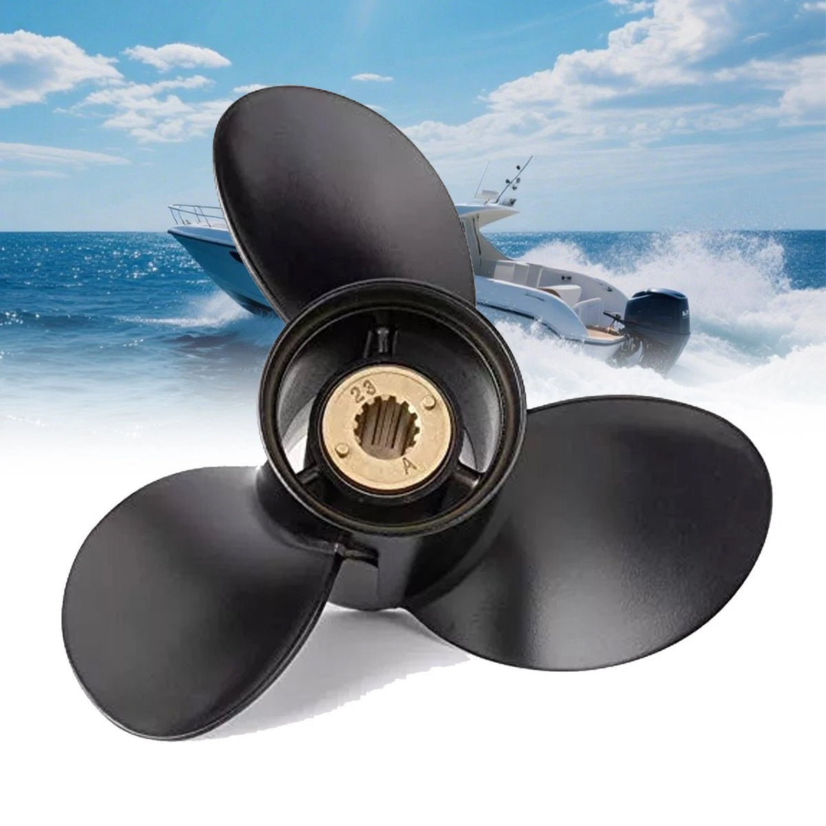 10 1/2 X 13 Boat Propeller 13 Spline Fit Mercury 25-70 HP, 48-816704A45, RH