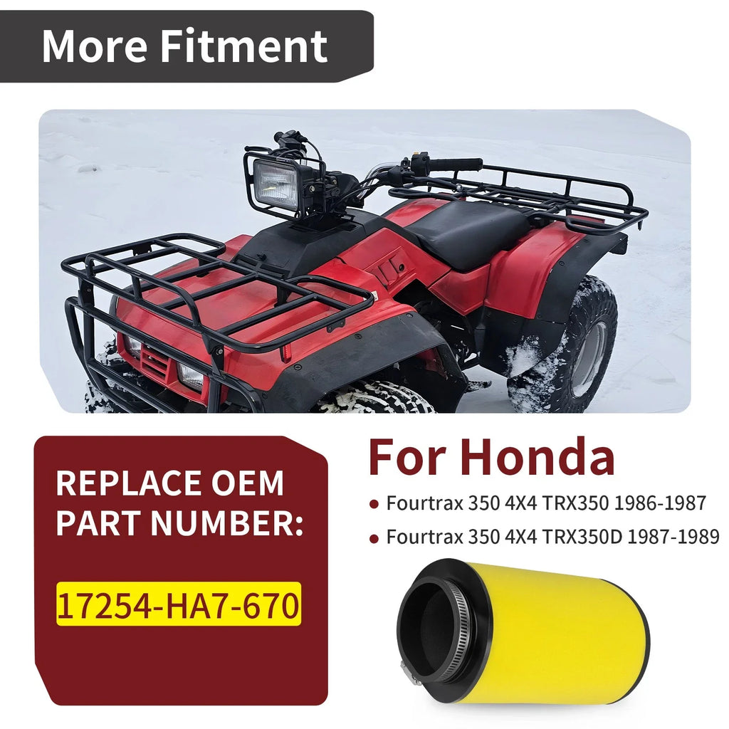 Air Filter 17254-HA7-670 for Honda Fourtrax Foreman 350 TRX350 (1986–1989)