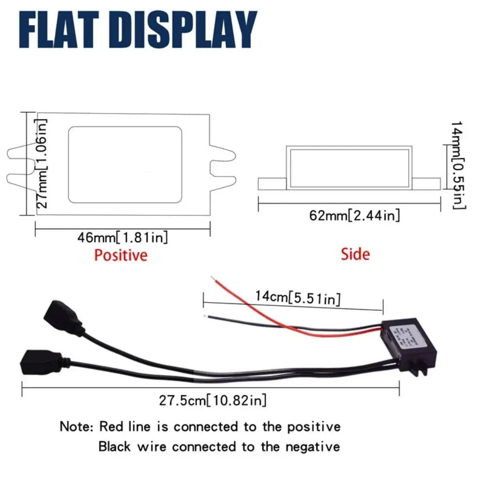 12V to DC 5V Dual USB Converter Module for Dash Cam (Universal)