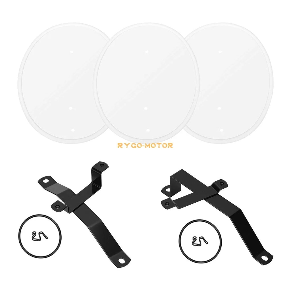 White Number Plate Kit for Honda Z50 Z50R (1979–1987) - Brackets & 3 Plates