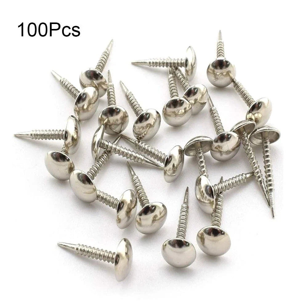 100Pcs Upholstery Nails Tacks for Furniture Decor (Silver)