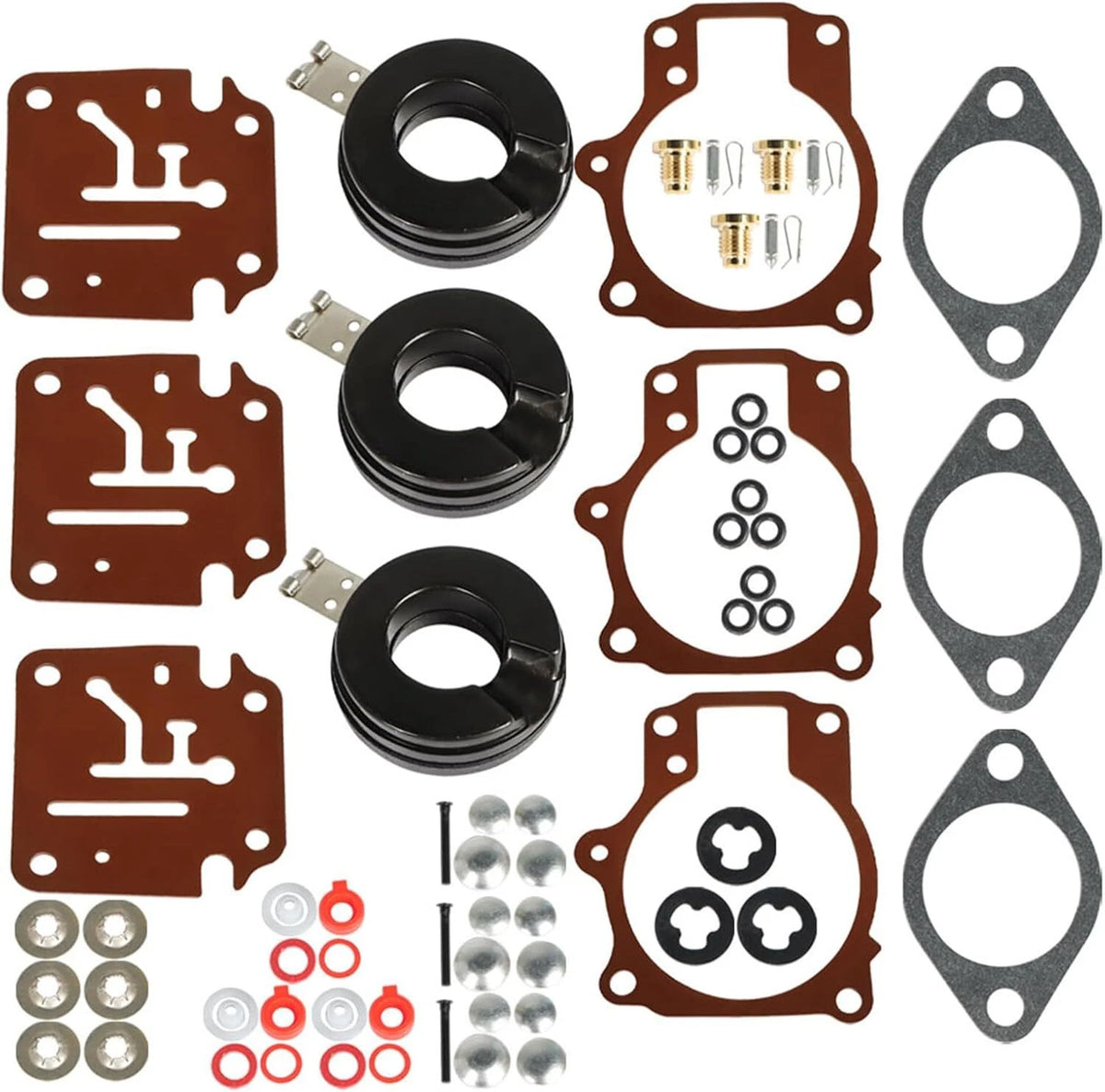 3 X Carburetor Carb Rebuild Repair Kit with Float for Johnson Evinrude 18 20 25 HP