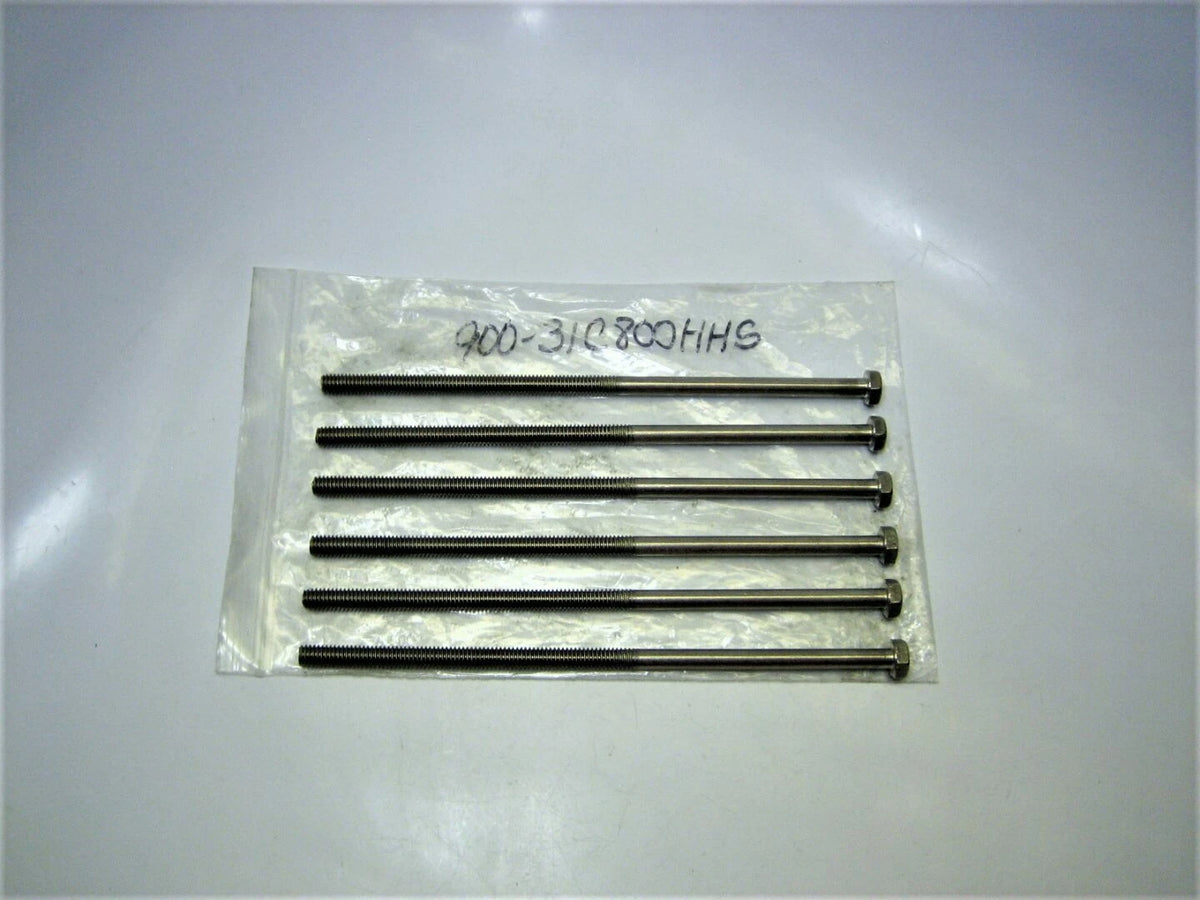Hardin Marine 900-31C800HHS 6 Pack Hex Head Bolts *5/16"-18 W X 8" L