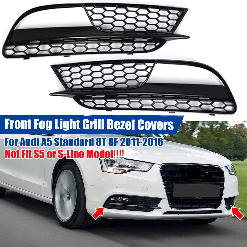 Set of 2 Front Lower Bumper Grill Fog Light Covers for Audi A5 (2011–2016)