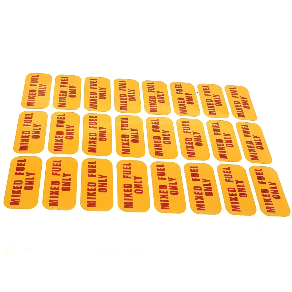 Mixed Fuel Only Sticker for Automotive Use - Weather Proof