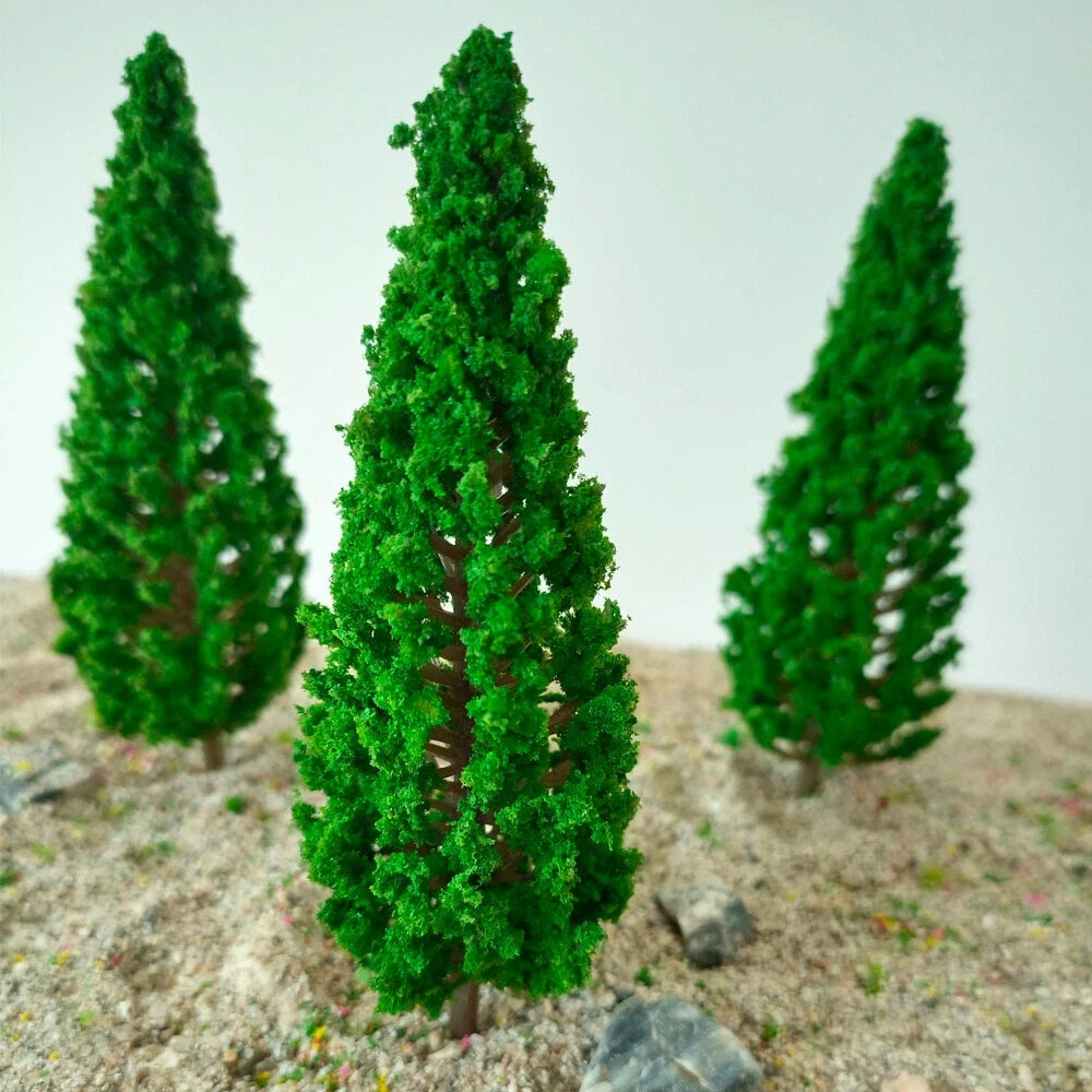 10Pcs Pine Tree Scenery Ornament for Garden Park Railroad (Model)