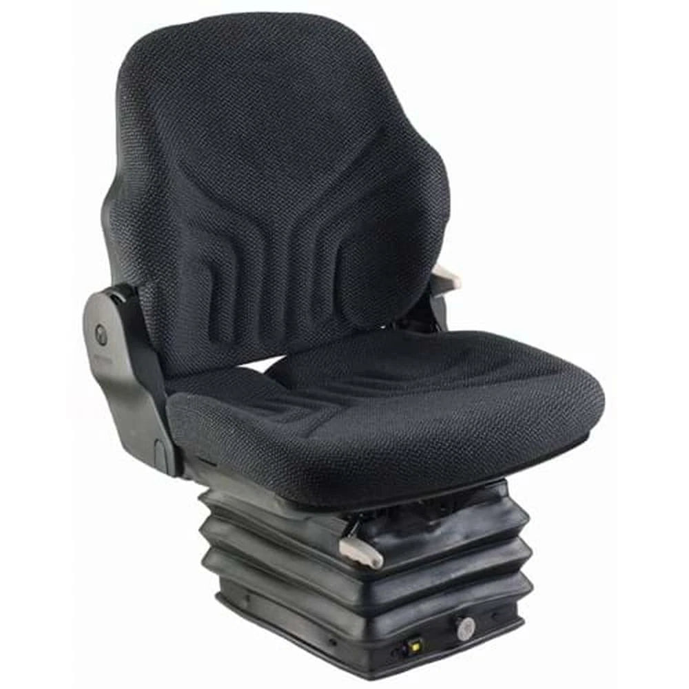 S8301699 Grammer Mid Back Seat, Black Fabric with Air Suspension Fits John Deere