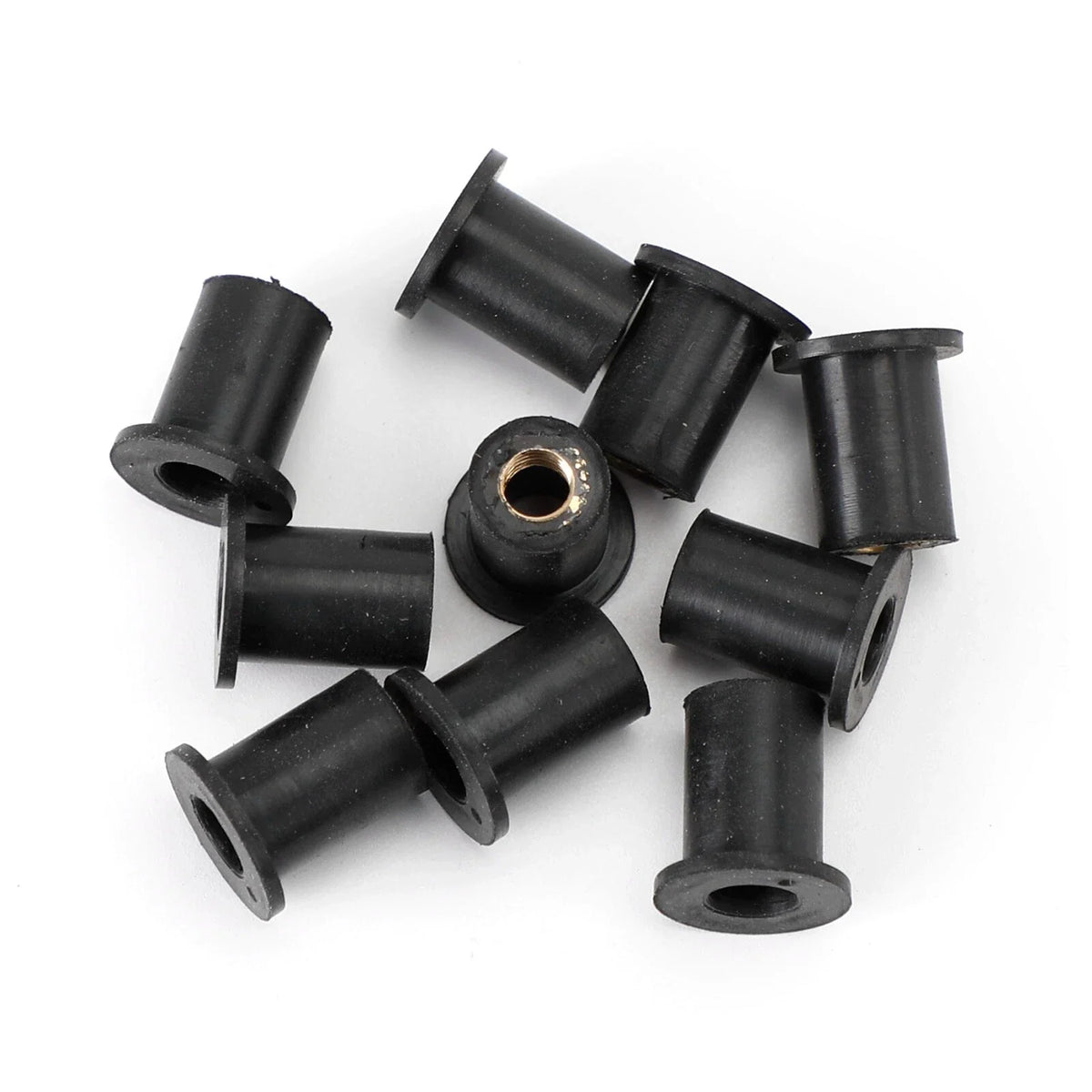10X Screen & Fairing Rubber Well Nut M5 Brass Wellnuts for Motorcycle T9