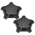 2X Matte Flash Black 5 Lug Rim Caps for Polaris RZR Turbo Pro R (2022–2024)