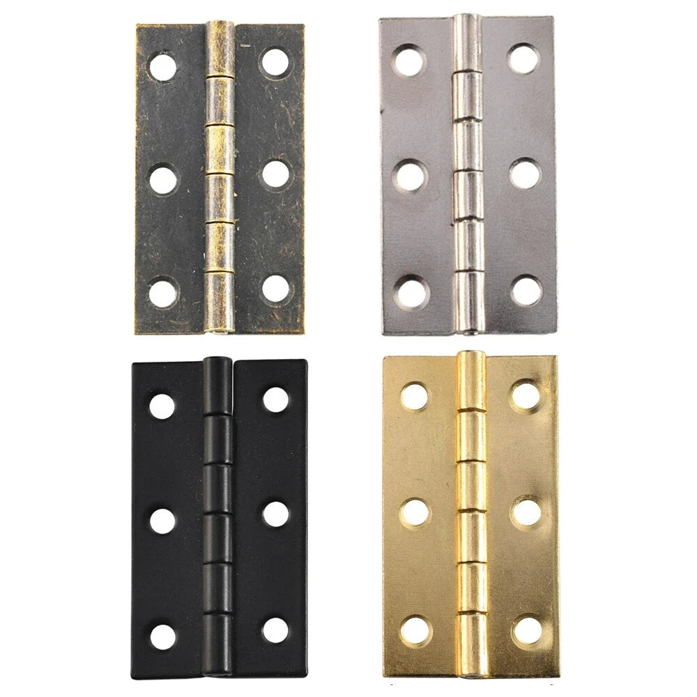 Set of 4 Metal Hinges with Screws for Wooden Box Toolbox Cabinet Door