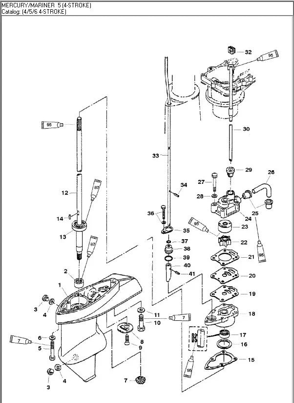 Water Pump Repair Service Kit for Mercury Mariner 4-6 HP (16159A03, 16159A1)