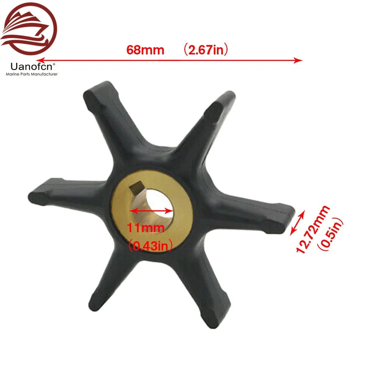 Water Pump Impeller for Johnson OMC Outboard (277181, 434424, 18-3001, 500350)