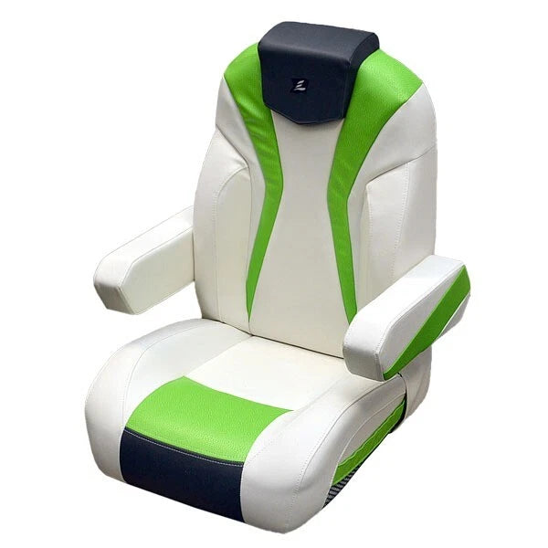 Larson Boat Captains Helm Seat 8307-1428 - LXI Reclining White Green