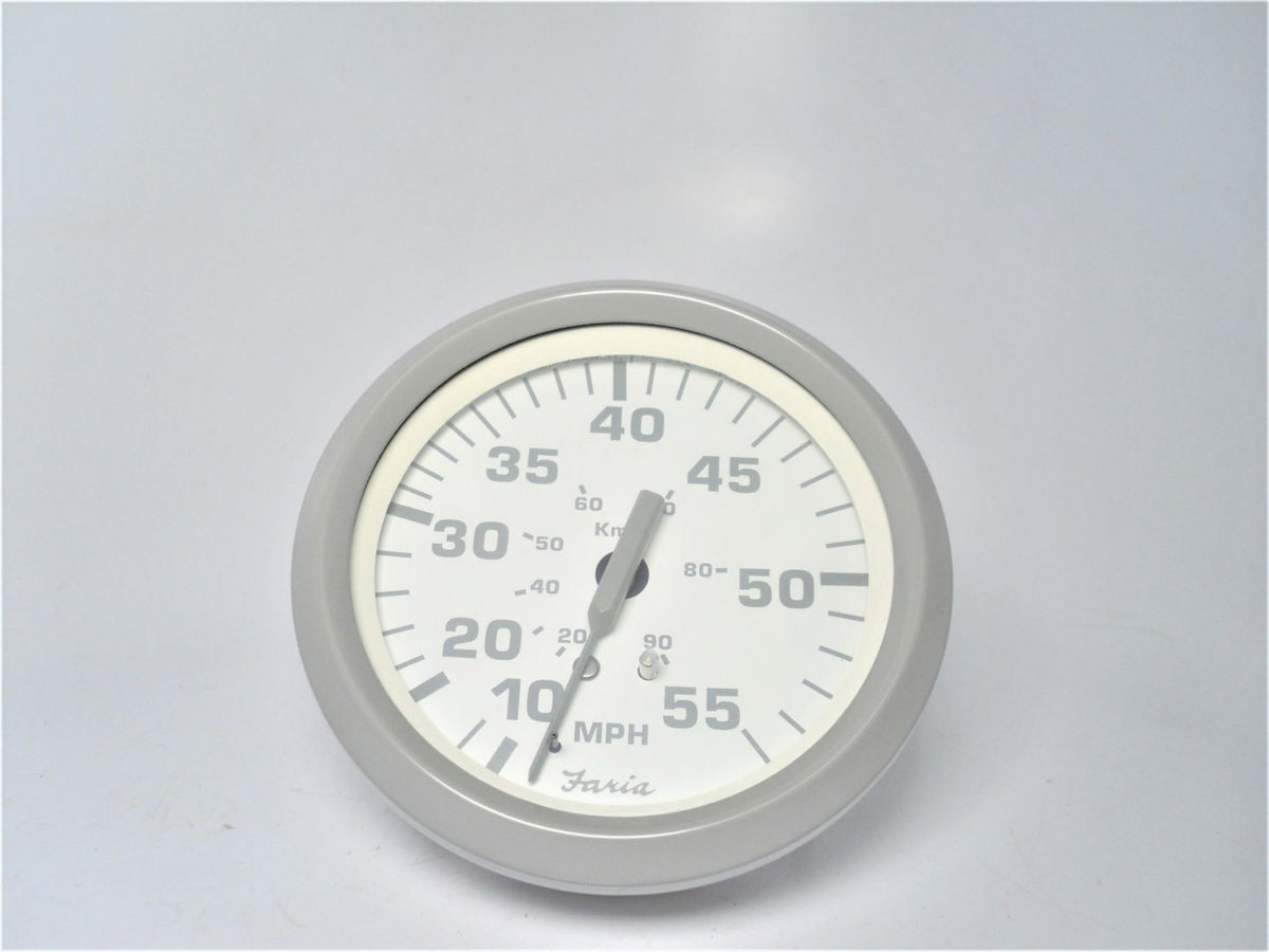 Faria SE9483B Gray White 55 MPH Marine Boat Engine Motor Speedometer Gauge BLEM