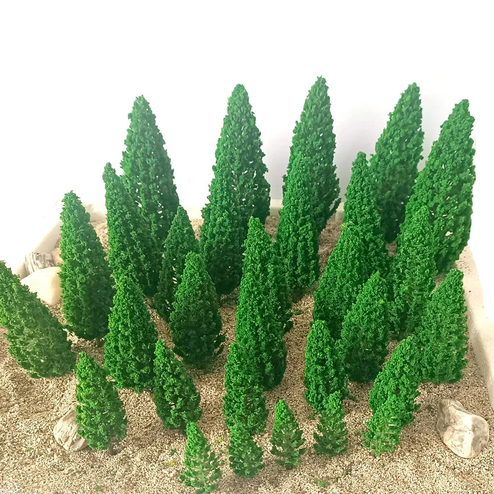 30Pcs Tree Model Scenery for Railroad Wargame Diorama (Scale)