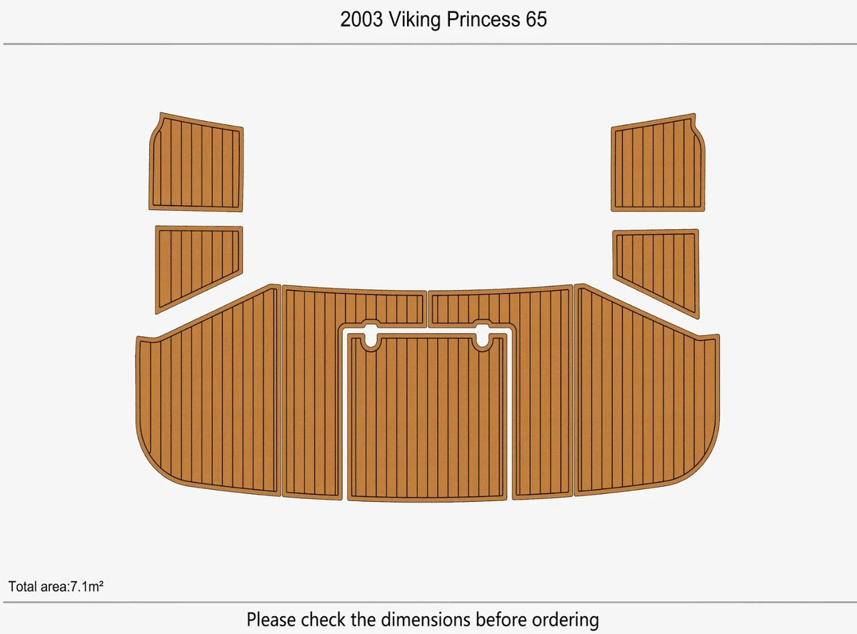 EVA Pad Teak Flooring Mat for Viking Princess 65 (2003)