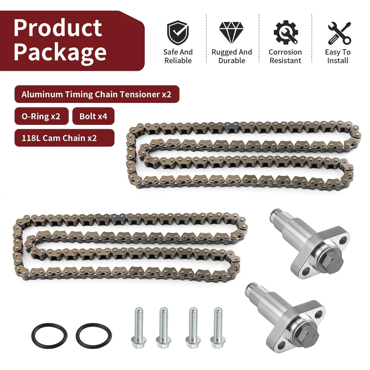 2X Cam Timing Chain Tensioner Kit for Can-Am Commander Max 1000 1000R 800 800R