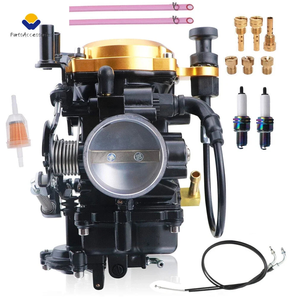 Carburetor and 43" Throttle Cable for Harley-Davidson Sportster 883 1200 (1988–2023)