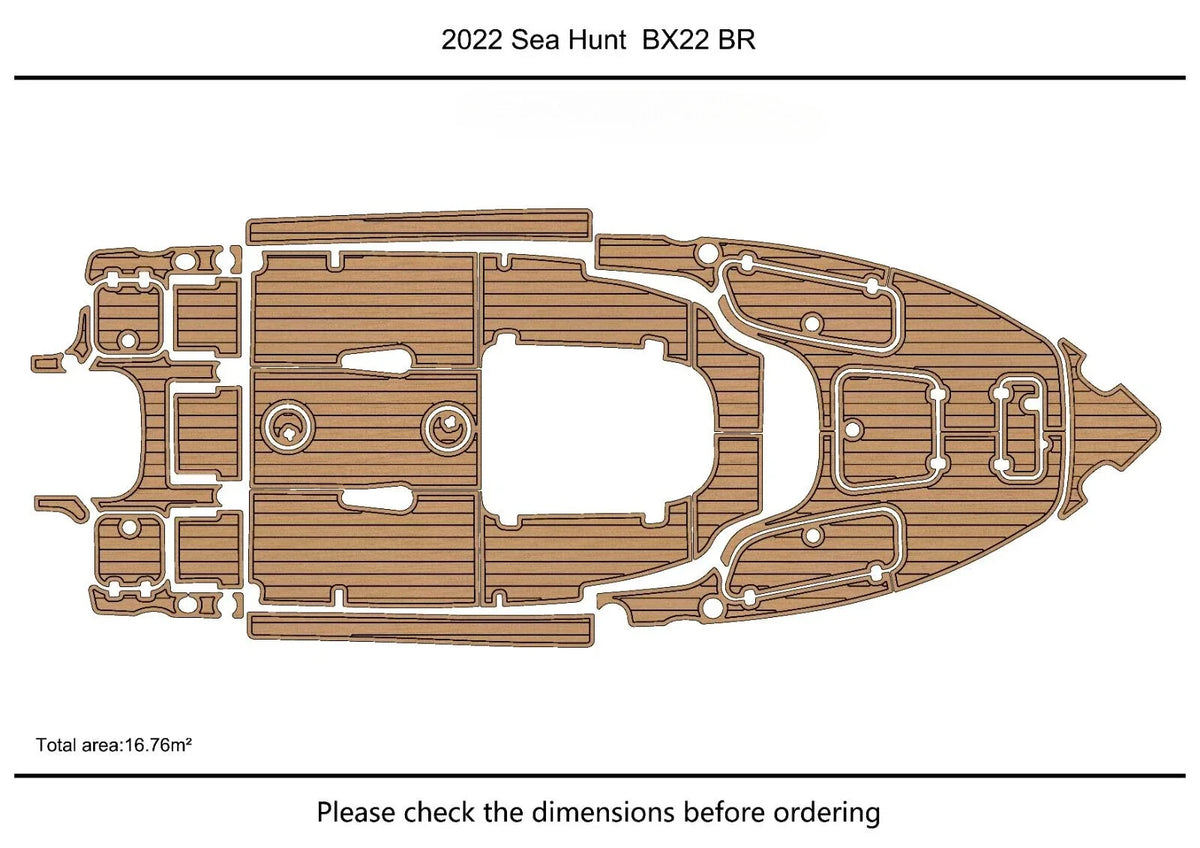 EVA Pads for Sea Hunt BX22 BR (2022) - Foam Teak Deck Flooring