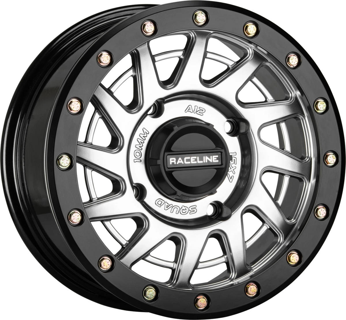 Raceline Squad Beadlock Wheel 15x7 4/137 6+1 Hyper Silver for UTVs