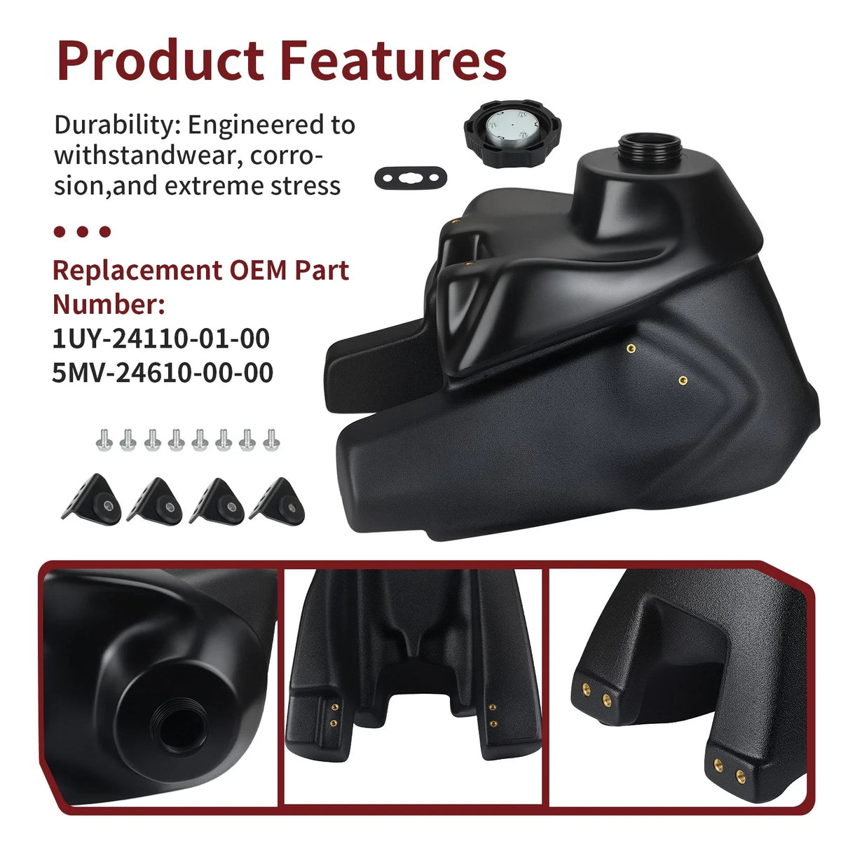 Fuel Gas Tank for Yamaha Warrior YFM 350 (1987–2004) #1UY-24110-01-00 #5MV-24610-00-00