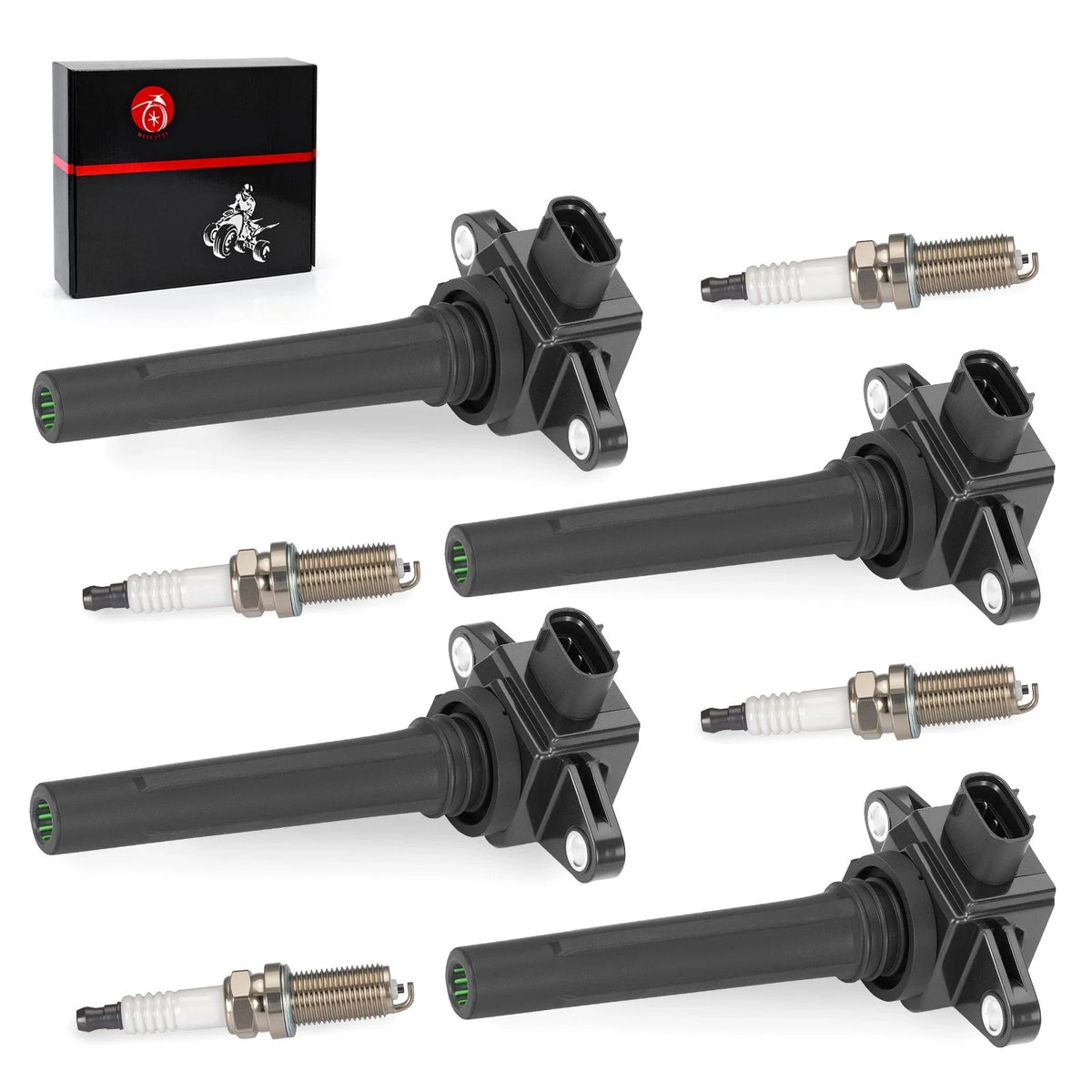 Set of 4 Ignition Coils w/Spark Plug for Yamaha RX1800 AX190 SX190 (2012–2018)