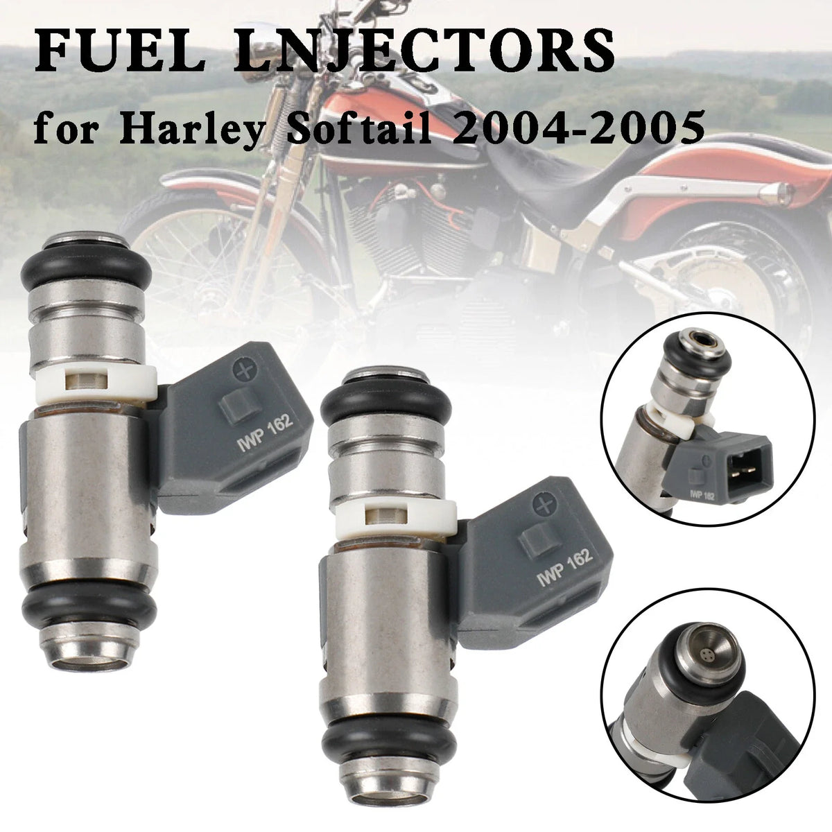 2X Fuel Injectors for Dyna FLH FLT (2001–2010) IWP162 28040151A IWP-162