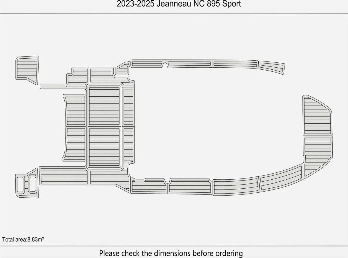 EVA Pads for Jeanneau NC 895 Sport (2024) - Teak Flooring Mat