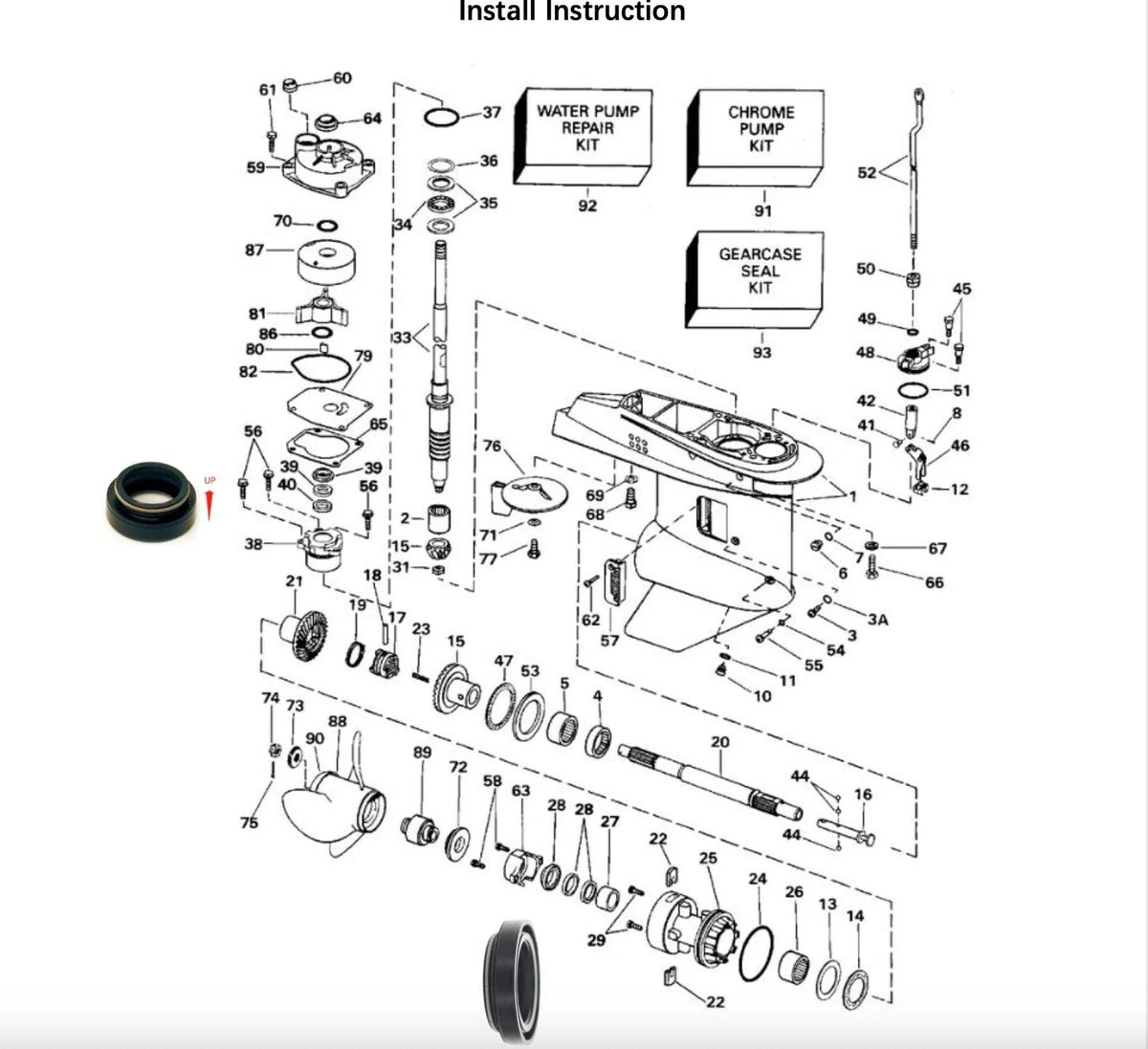 Seal Kit for Johnson Evinrude Outboard 40-50hp (1989–2005) 433550 0433550