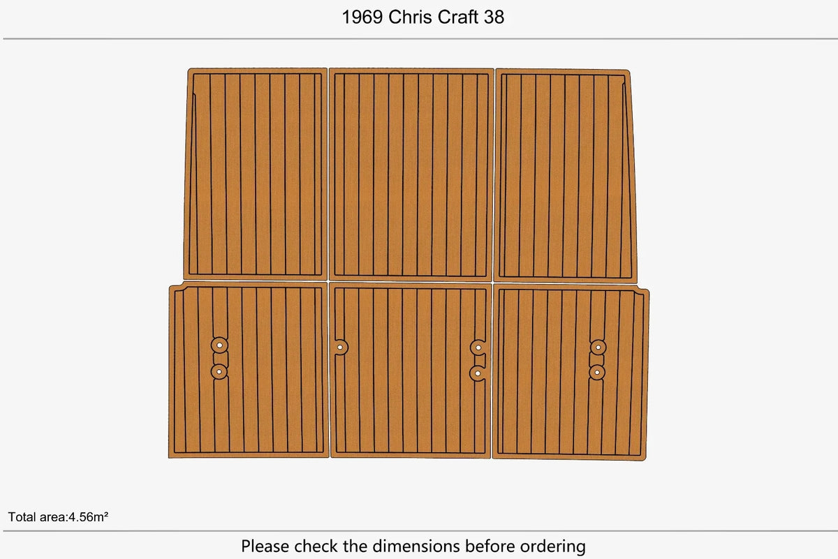 EVA Foam Faux Teak Deck Flooring for Chris Craft 38 (1969)