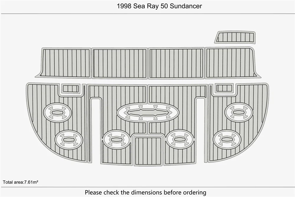 EVA Pad Teak Flooring Mat for Sea Ray 50 Sundancer (1996)
