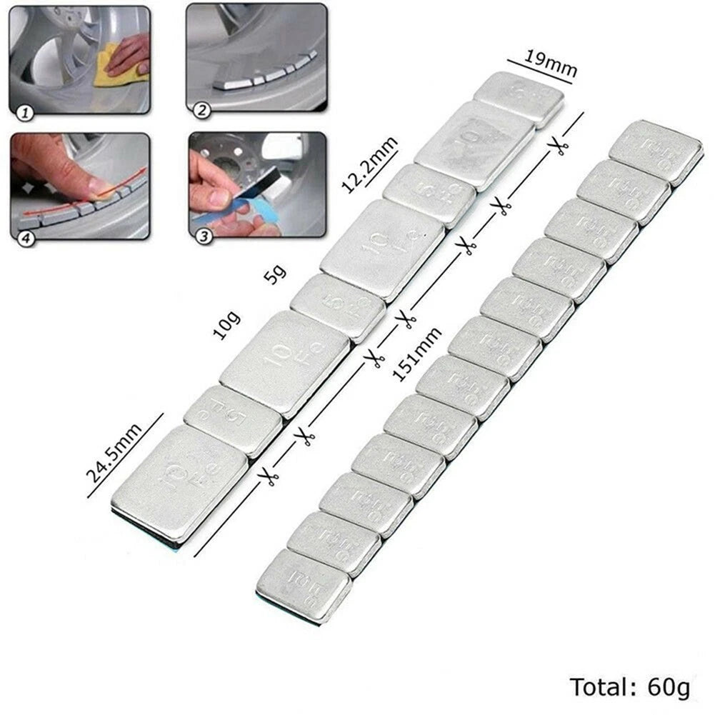 60g Galvanized Iron Wheel Balance Weights for Cars Motorcycles No Cutting