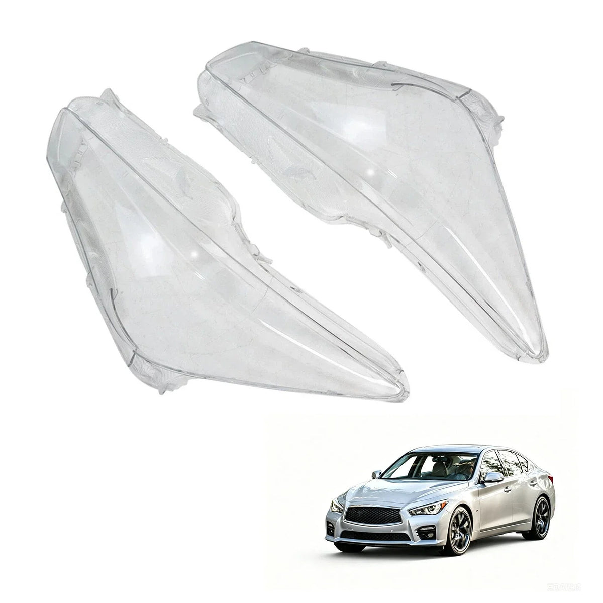 Pair of Headlight Lens Covers for Infiniti Q50 (2014–2021)