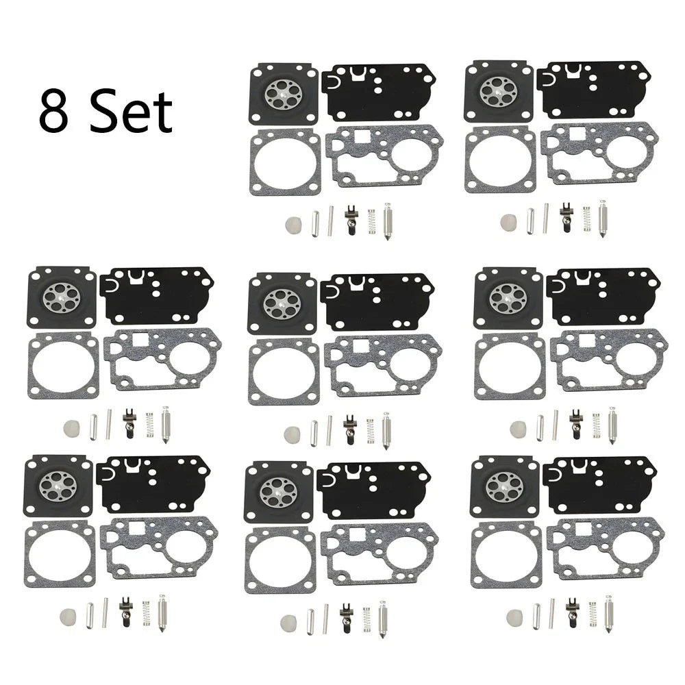 Set of 8 Carburetor Repair Kits for ZAMA RB-168 C1M-W44 Poulan PP330 PP335