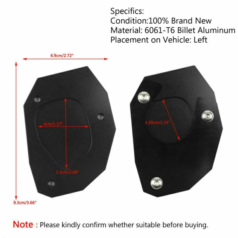 CNC Kickstand Side Plate Extension Pad for BMW G310GS (2017–2018)