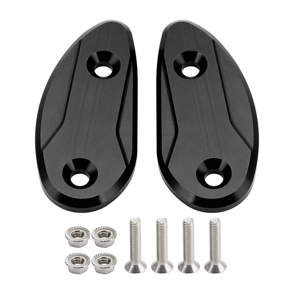 Black mirror delete blanking block off plates for Honda CBR1000RR (2008–2023)
