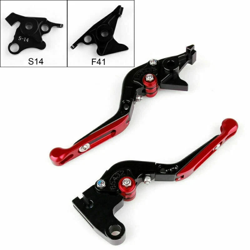 Adjustable Folding Brake Clutch Lever for Suzuki GSXR1300 (2008–2014) Red
