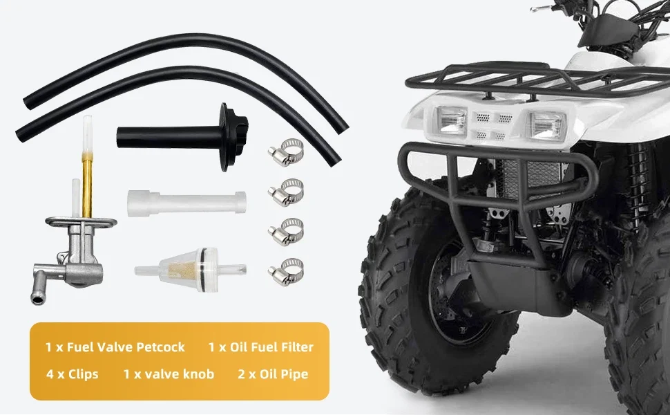 Fuel Valve Petcock with Filter for Kawasaki Prairie 360 KVF360 KVF400 (2000–2006)