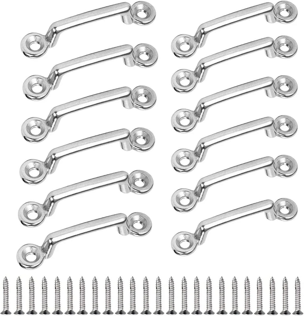 12Pcs Stainless Steel Bimini Top Strap Pad Eye Footman's Loop for Kayak