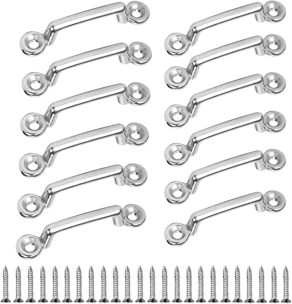 12Pcs Stainless Steel Bimini Top Strap Pad Eye Footman's Loop for Kayak