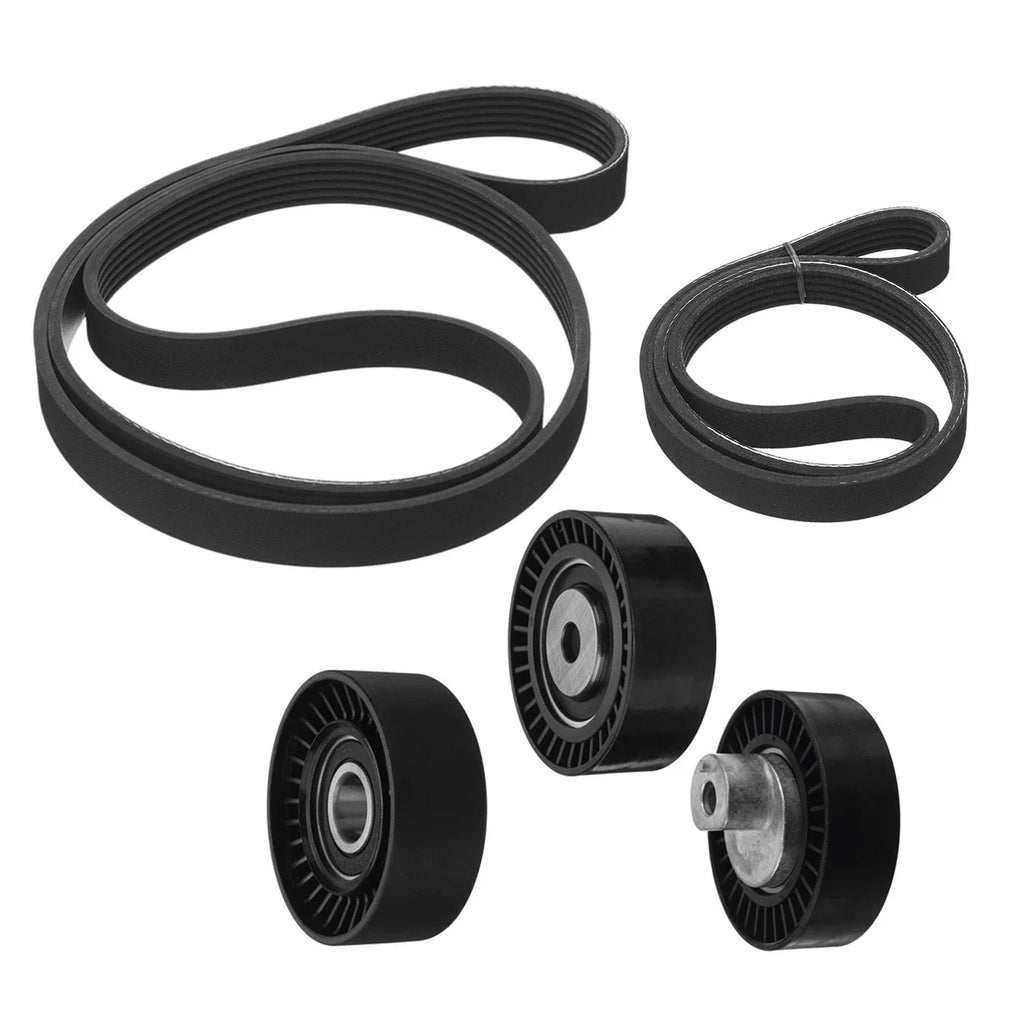 Set of 2 V-Ribbed Belts for BMW E46 E39 E38 X5 E53 Z3 E36