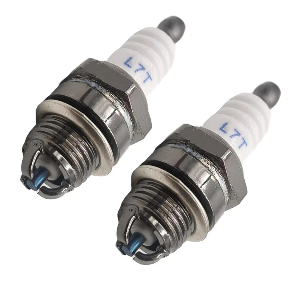 2X 3 Prong Spark Plug L7TC for Chainsaw Lawn Mower Leaf Blower (2-Stroke)