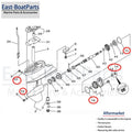 Gearcase Propeller Shaft Repair Seal Kit for Yamaha Outboard (93210-49046)
