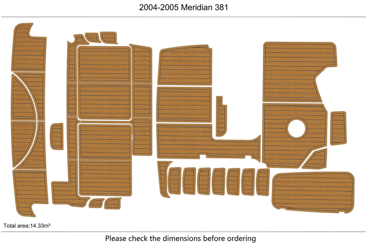 EVA Foam Teak Deck Floor Mat for Meridian 381 (2004)