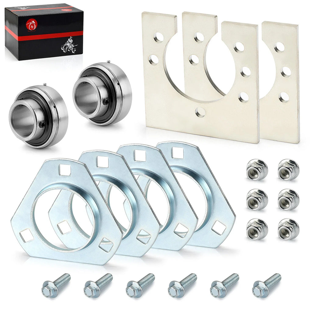 1" Live Axle Bearing Kit for Go-Karts Mini Bikes/Trikes/ATV (3 Hole)
